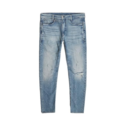 G-STAR Men's D-Staq 3D Slim Jeans, Multicolor (Vintage Antalya Blue Destroyed D05385-e106-h541), 34W x 34L3