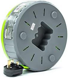 STATUS 2 Socket Cable Reel | 10m Green Extension Lead | 13A with Thermal Cut Out | Heavy Duty Outdoor Extension Lead | S13A10MCR3