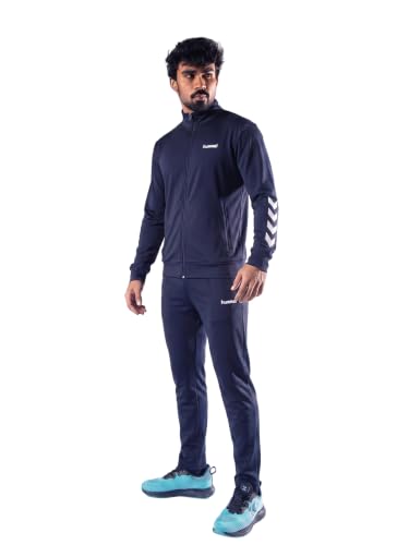 Image of hummel Promo Men's All weather Regular Fit Track Suit with Zipper and Pockets Comfortable Breathable Stretchable Soft Fabric For Everyday Use Ideal for Gym Training or Running Loungwear