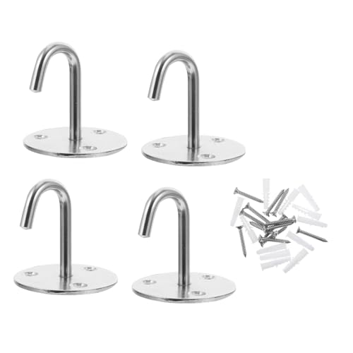 PartyKindom Professional Ceiling Installation Hooks 4pcs Stainless Steel Wall Mount Ceiling Hanger Excellent Stability for Storage and