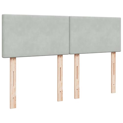 lattenroste kopfteil Bett metallbett betten, bettrahmen Boxspringbett mit Matratze Blau 200x200 cm StoffGeeignet für Schlafzimmer – Bild 6