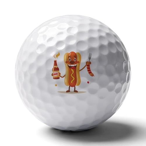 Funny Hot Dog Novelty Golf Balls Soft Elasticity Feel Printed Golfs Training Ball Outdoor Sporting Goods