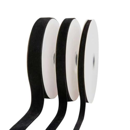WEIXINDIY 20 Yards Black Velvet Ribbon Spool,3/8 Inch — view 4