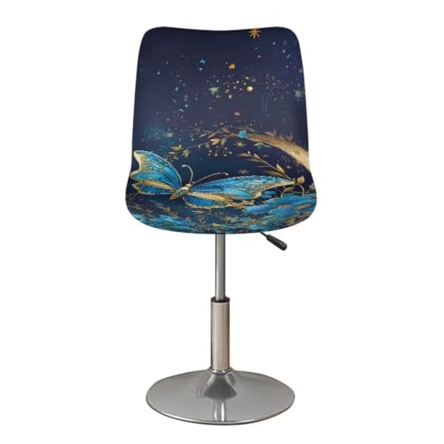 Image of Bar Stool Seat Covers,Butterfly 2 Pieces Washable Bar Stool Covers, Soft Durable Chair Seat Slipcover for Dining Room