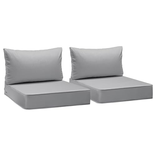 Image of AAAAAcessories Outdoor Deep Seat Cushions, Waterproof, Fade-Resistant Patio Furniture Replacement Cushions, 24 inch x 24 inch x 5 inch + 24 inch x 13.5 inch, Set of 2, Gray