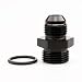 Aluminum -8 AN Flare to -10 AN ORB O-ring Boss Port Male Fuel Pump Rail Adapter High Flow Radius, Black