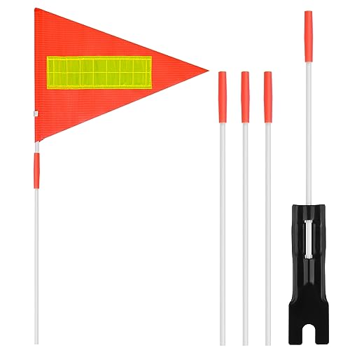 Grevosea 1 Stück Reflektierende Fahrradflagge,4 Ft Wimpel...