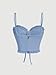 SOLY HUX Women's Y2k Lace Trim Lace Up Tie Front Cami Crop Tops Spaghetti Strap Summer Tops Solid Light Blue Large
