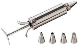 Paderno World Cuisine Stainless Steel Decorating Gun Set with 5 Tips