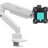 ONKRON Soporte Monitor Escritorio 13"-32", Carga 2-10 kg, VESA 75x75-100x100 mm, Brazo Monitor Regulable en Altura, Soporte Pantalla Ordenador Inclinable, Giratorio, Sobremesa, Negro y Blanco G80-BW