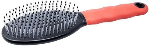 Ferplast Spazzola per Cani - Pelo Corto, Medio e Lungo - Setole Morbide, Testine Arrotondate - Impugnatura Ergonomica Morbida - Misura M, Rosso