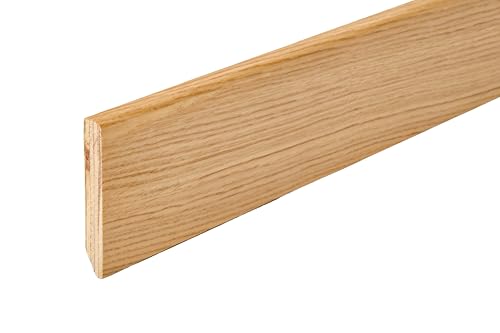 Hobby Legno - Battiscopa Rivestito In Legno Di Rovere Spazzolato Verniciato mm. 82X13X2400 (Prezzo Per ml. 4, 80)