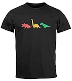 Neverless Camiseta para hombre con estampado de dinosaurios con estampado geométrico, diseño de animales, Geométrico Dino Negro, XL