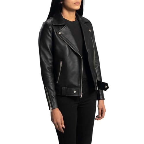 Stylish Metallic Brown Faux Leather Motorcycle Jacket, Asymmetrical Zipper Design, Multiple Pockets3