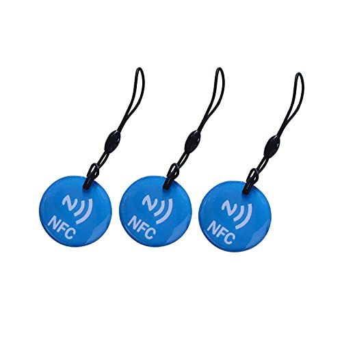 HECERE Waterproof Blue Crystal Epoxy NFC Tag NFC Forum Type 2 ISO 14443A 213 for All NFC Phones（3pcs of lot）
