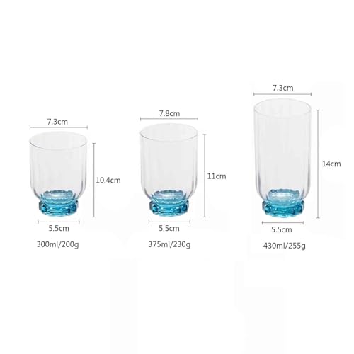 Vaso de vidrio azul acanalado grande con acabado resistente para mesa sutil 3