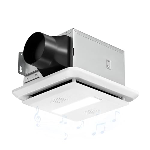 Image of Akicon Bathroom Exhaust Fan with Light, ENERGY STAR, 80 CFM 0.7 Sone Ceiling Mount Shower Vent Fan, 1100lm 3000K /4000K /5000K ceiling fan with light, Dimmable, White