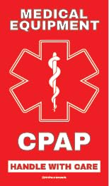 CPAP Medical Alert Equipment Luggage Tag - Handle with Care, DOT and ACAA regulations (LUG-CPAP-192) Quantity (2)