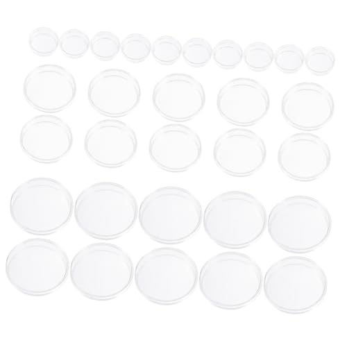 VILLFUL 30pcs Petri Dish with Lids Culture Petri Dishes Plastic Transparent Petri Dishes Laboratory Petri Dish