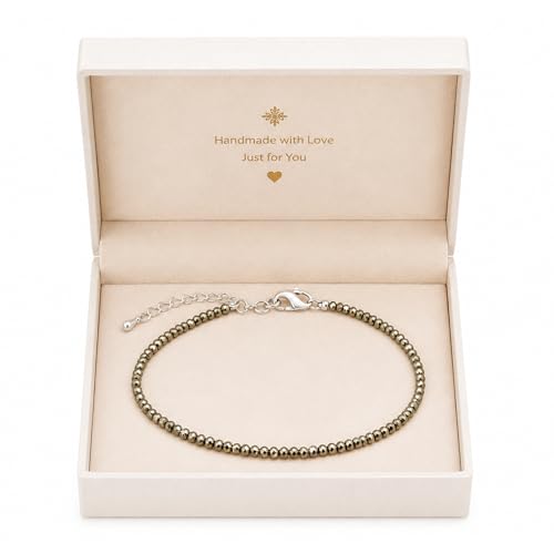 VEDIRAA Original Raw Pyrite Anklet for Women/Lab Certified Natural Healing Pyrite Stone/Adjustable Size/Spiritual Jewellery for Women/Gift for Woman & Girlfriend/Dhan Yog Anklet (Pack of 1)