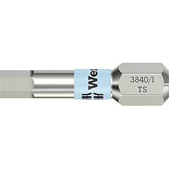 Wera Stainless Hex Insert Bit - 6.0mm 1/4-Inch Drive TS Bit For Stainless Fasteners