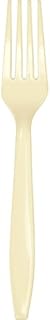 Club Pack of 600 Elegant Ivory Premium Heavy-Duty Plastic Party Forks