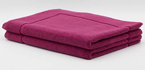 STRATO COTTON Lot de 2 Tapis de Bain Bordeaux, 50 x 70 cm, 100 % Coton Naturel, Lavable en Machine, Serviette de Salle de Bain et de Douche, 1000 g/m² Cover