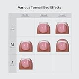 BTArtboxnails XCOATTIPS Toe Nail Tips - Lamp-Curable Sharp Square Pink Press On Toenails for Women, 150 Soak Off French Tip Toe Nail Extensions in 15 Sizes, Builder Gel & Top Coat Required