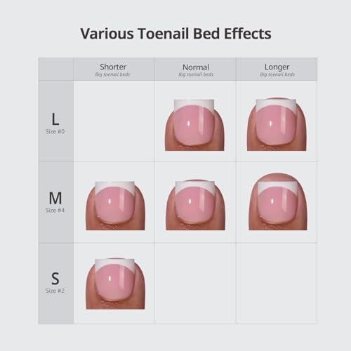 BTArtboxnails XCOATTIPS Toe Nail Tips - Lamp-Curable Sharp Square Pink Press On Toenails for Women, 150 Soak Off French Tip Toe Nail Extensions in 15 Sizes, Builder Gel & Top Coat Required