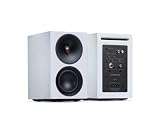 Cambridge Audio L/R S - 100W Diffusori Stereo Attivi Compatti con Bluetooth aptX HD, USB Audio, Ingressi Aux & Ottico, Uscita Subwoofer, Telecomando, Room Positioning, DynamEQ – Bianco