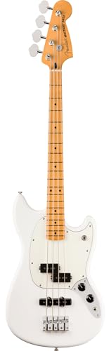 Fender �t�F���_�[ �V���[�g�X�P�[���G���L�x�[�X Player II MustangR Bass PJ, Maple Fingerboard, Polar White �\�t�g�P�[�X�t��
