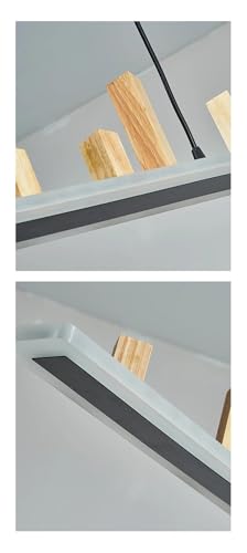 Lampe suspendue créative en bois massif avec éclairage LED or