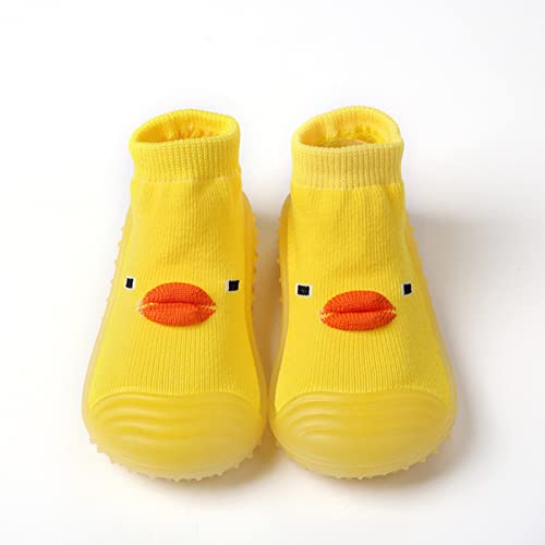 Generic Baby Shoes Boy Girl Infant Sneakers Baby Home Slippers Cartoon Warm House Slippers for Infant (Yellow, 8.5 Toddler)3