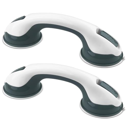 Baxcdyswe 2 Piezas Agarraderas Baño para Mayores, Asidero Ducha, No Requiere Perforación, Asa Ventosa Seguridad Antideslizante para Personas Niños y Ancianos, Minusválidos para Bañeras, Ducha, Inodoro
