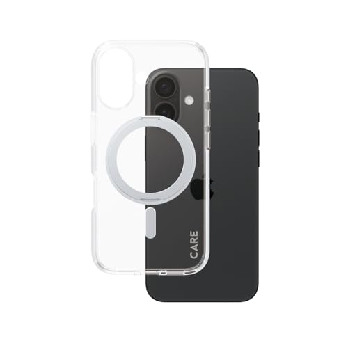 PanzerGlass CAREâ„¢ by ® Case Transparent w. Silver Kickstand & MagSafe iPhone 16 mobile phone case