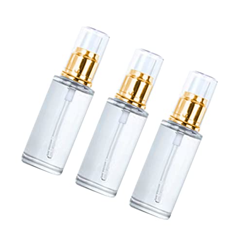 Mikinona 3pièces Flacon Pompe Vide pour Huiles Essentielles Flacon Cosmétique Portable Lot de Doré Et Blanc