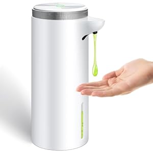Automatic Soap Dispenser Touchless (Upgrade Auto & Manual Modes) – Adjustable Volume for Thick & Thin Liquid – IPX7 WaterProof – USB C Rechargeable Dish/Hand Soap Dispenser for Kitchen Bathroom