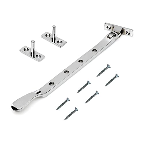 TERF® 250mm Heavy Duty Polished Chrome Window Casement Stay Spoon Style 250mm (10'') Including Fixing Screw - Pack of 1
