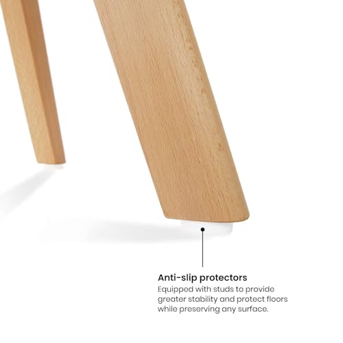 Mc Haus Lena Blanca x4 - Pack de 4 sillas de comedor, diseño nórdico con asiento acolchado y respaldo ergonómico, 56x48x81cm