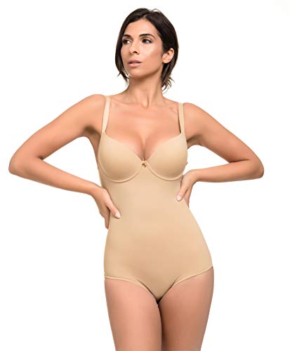 Channo Body Reductor Mujer con Efecto Invisible de Licra Moldeador Body Shaping (Cava, XL)