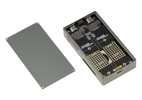 KALEA-INFORMATIQUE Aluminiowa obudowa USB 3.2 20G na 2 dyski SSD M2 NVMe, wolnostojąca lub klaster Raid 0 1 Duża. z wentylatorem chłodzącym