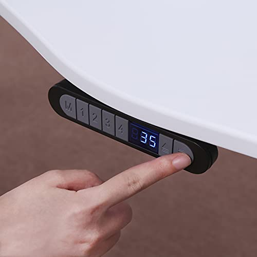 Image of ApexDesk Elite Pro Series 71 inch x 33 inch Electric Height Adjustable Stand up Desk, Sit Stand Home Office Desk, Computer Desk - Curved Moon White