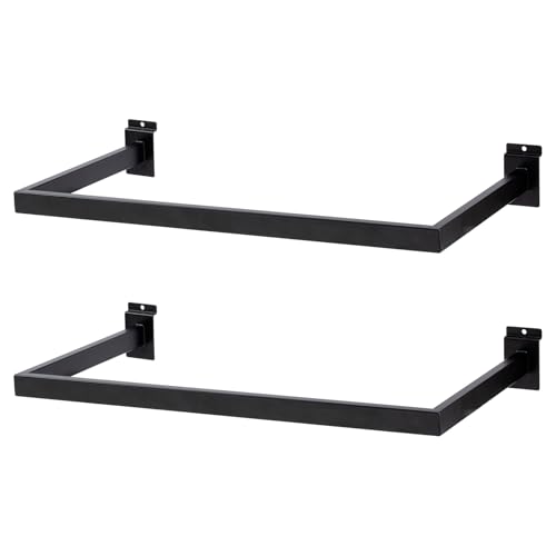 Slatwall U-Shaped Rectangular Tubing Hangrail - 24"x12", Slatwall Accessories and Hangers for Retail Display and Home Garment Storage (2)