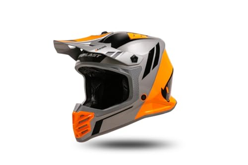 UFO PLAST Unisex – Erwachsene He13600#efm Helm, grau/orange, M