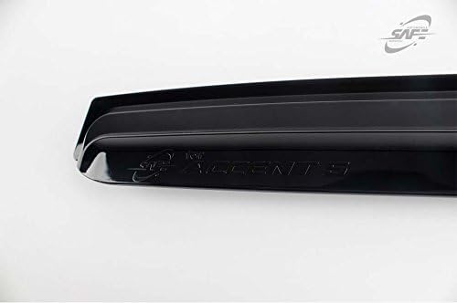 Smoke Tinted Black Side Window Weather Deflector Sun Rain Guard Visors 4pcs for 2012~2017 Hyundai Accent 5door Hatchback