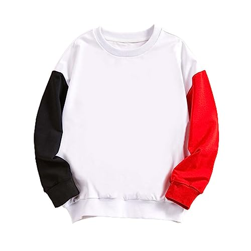 Toddler Crewneck Sweatshirts Solid Pullover Long Sleeve Cotton Fall Winter Tops Clothes for Girls or (B, 18-24 Months)