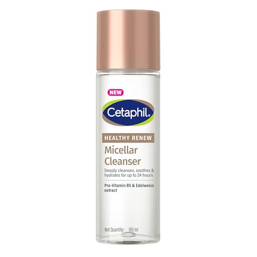 Image of Cetaphil Healthy Renew Anti-Ageing Micellar Cleanser 160ml - Gentle No-Rinse Facial Cleanser for Sensitive Skin, Removes Makeup & Impurities, Hydrating & Soothing Formula