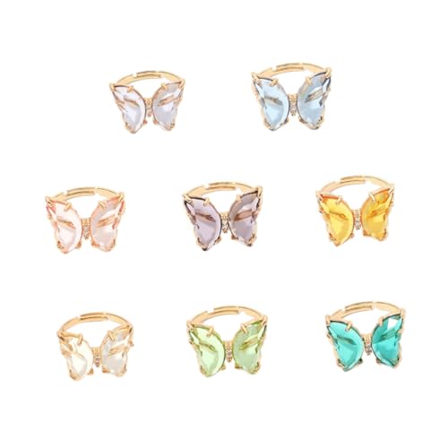 Bague à doigt réglable pour femmes et anneaux ouverts colorés