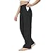 HMIYA Jogginghose Damen Baumwolle Freizeithose Lang offenem Boden Yogahose Sporthose Geradem Bein Hose mit Taschen(Schwarz S/30L)