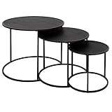 muebles auxiliares salon modernos HERMOSA DECORACIÓN + VALOR PRÁCTICO - el juego de mesa de centro de diseño ML es encantador, elegante y simple. Superficie redonda circular y construcción científica con marco de metal: puede contener revistas, bebidas o bocadillos, pero ocupa áreas pequeñas. Juego de mesa de café, tres mesas que satisfacen sus diferentes necesidades. El diseño de base abierta ofrece más espacio.